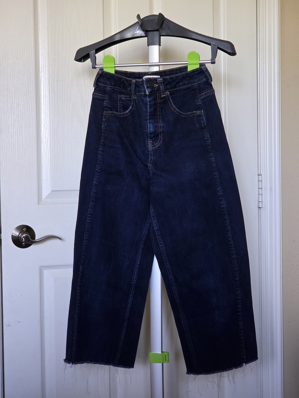 Whistles Dark Blue Cropped Barrel Leg Denim